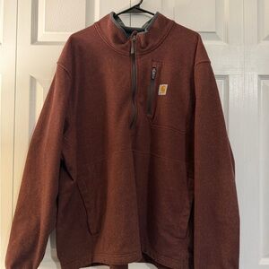 Carhartt Men's quarter zip Sweater in Maroon